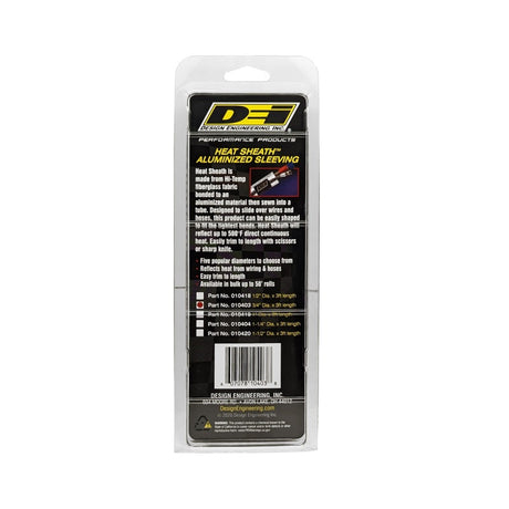 DEI Heat Sheath 3/4in x 3ft - Aluminized Sleeving - Sewn Edge 10403