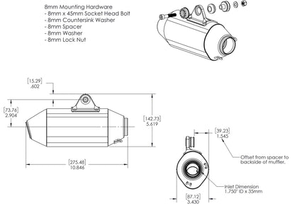 Yoshimura Builder Series Rs-2 Mini Muffler Kit 95sxx243000