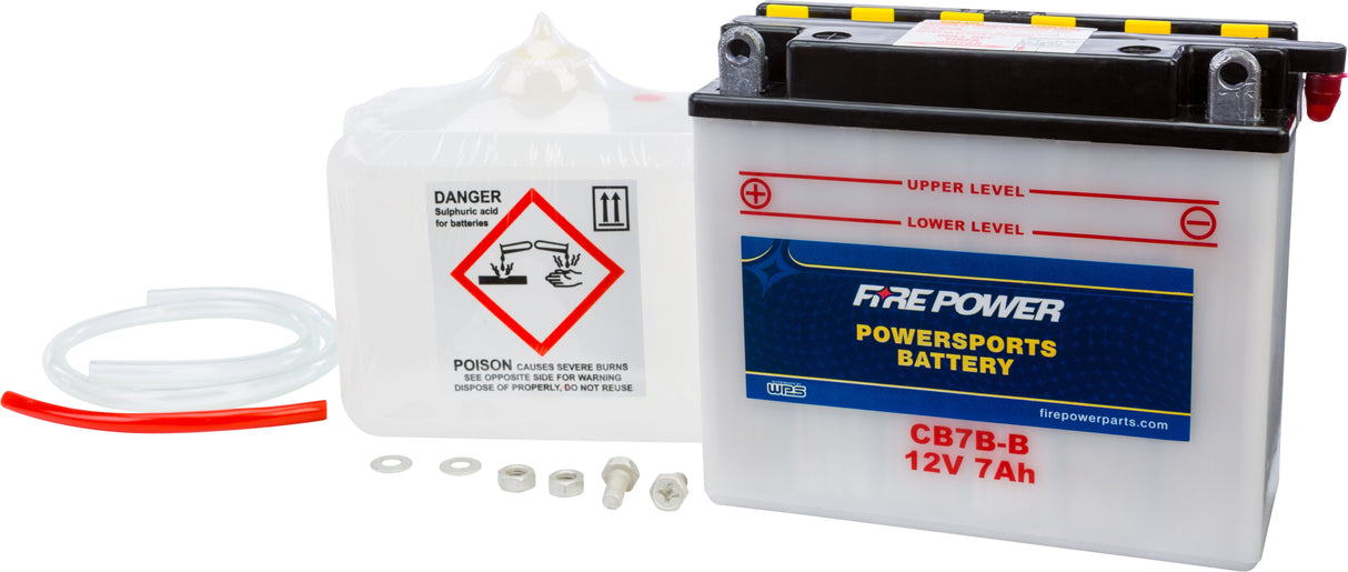 FIRE POWER Battery W/Acid Cb7b-B 12v Heavy Duty CB7B-B