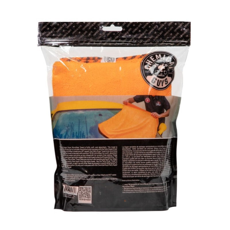 Chemical Guys Fatty Super Dryer Microfiber Drying Towel - 25in x 34in - Orange MIC881