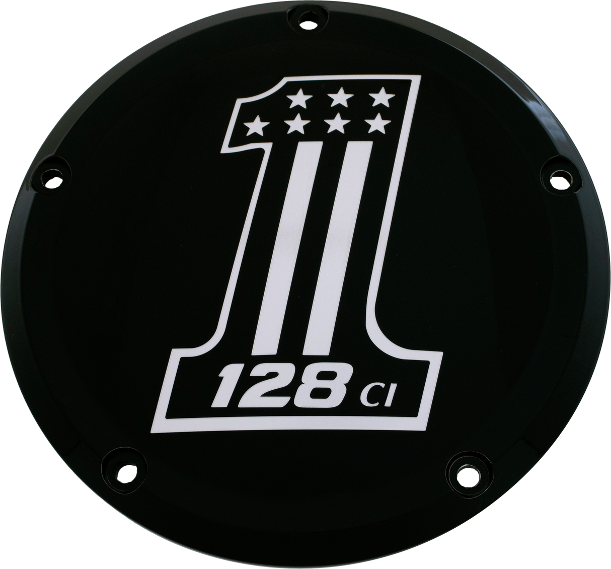 CUSTOM ENGRAVING 7   M8 Flt/Flh Derby Cover 128 Black 128-14-46BG
