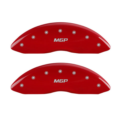 MGP 4 Caliper Covers Engraved Front & Rear MGP Red finish silver ch 15201SMGPRD
