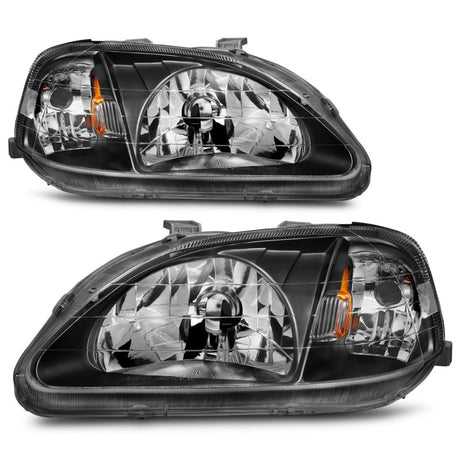 ANZO 1999-2000 Honda Civic Crystal Headlights Black 121070