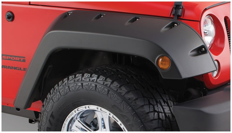 Bushwacker 07-18 Jeep Wrangler Pocket Style Flares 2pc - Black 10077-02