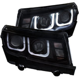 ANZO 2014-2015 Chevrolet Camaro Projector Headlights w/ U-Bar Black 121508