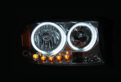 ANZO 2007-2014 Chevy TahOE Crystal Headlight Chrome Amber(OE) 111475