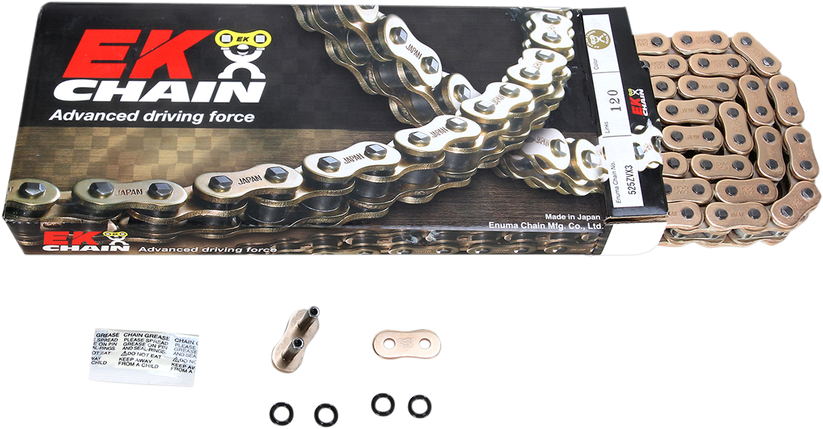 EK 525 ZVX3 - Sportbike Chain - 120 Links - Gold 525ZVX3-120G