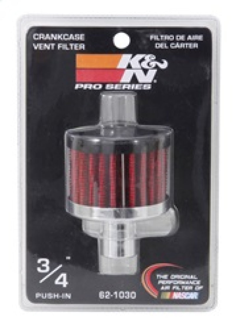 K&N Steel Base Crankcase Vent Filter .75in Vent OD x 2in OD x 1.5in Height 62-1030
