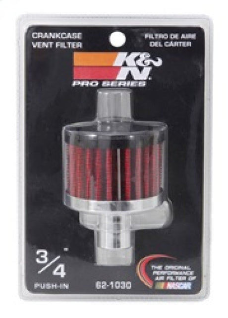 K&N Steel Base Crankcase Vent Filter .75in Vent OD x 2in OD x 1.5in Height 62-1030