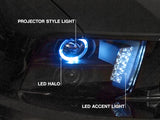Raxiom 05-09 Ford Mustang w/ Halogen LED Halo Prjctr Headlights-Blk Hsng(Smoked Lens Exclude GT500) 49128