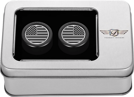 FIGURATI DESIGNS Docking Hardware Covers - American Flag - Black FD26-DC-2730-BK