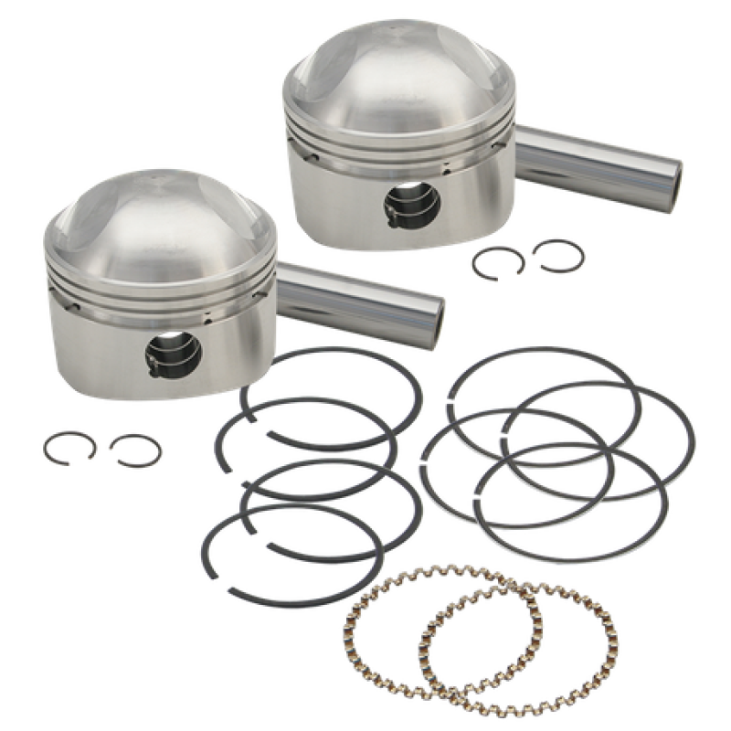 S&S Cycle 36-84 BT 3-7/16in x Up To 4-3/4in Stroke HC Piston Set - Standard 106-5527