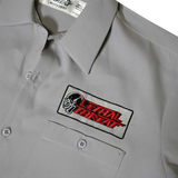 LETHAL THREAT Red Bomber Pinup Shop Shirt - Gray - Medium DG60164M