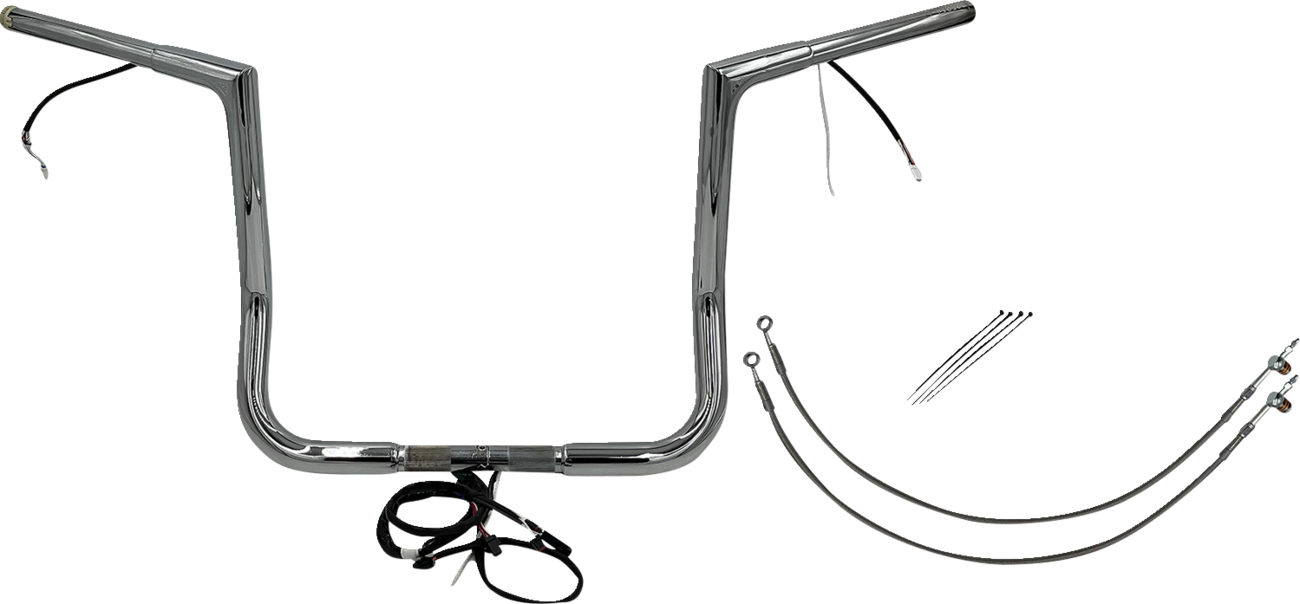 FAT BAGGERS INC. Handlebar Kit - Flat Top - 14" - Chrome 701214