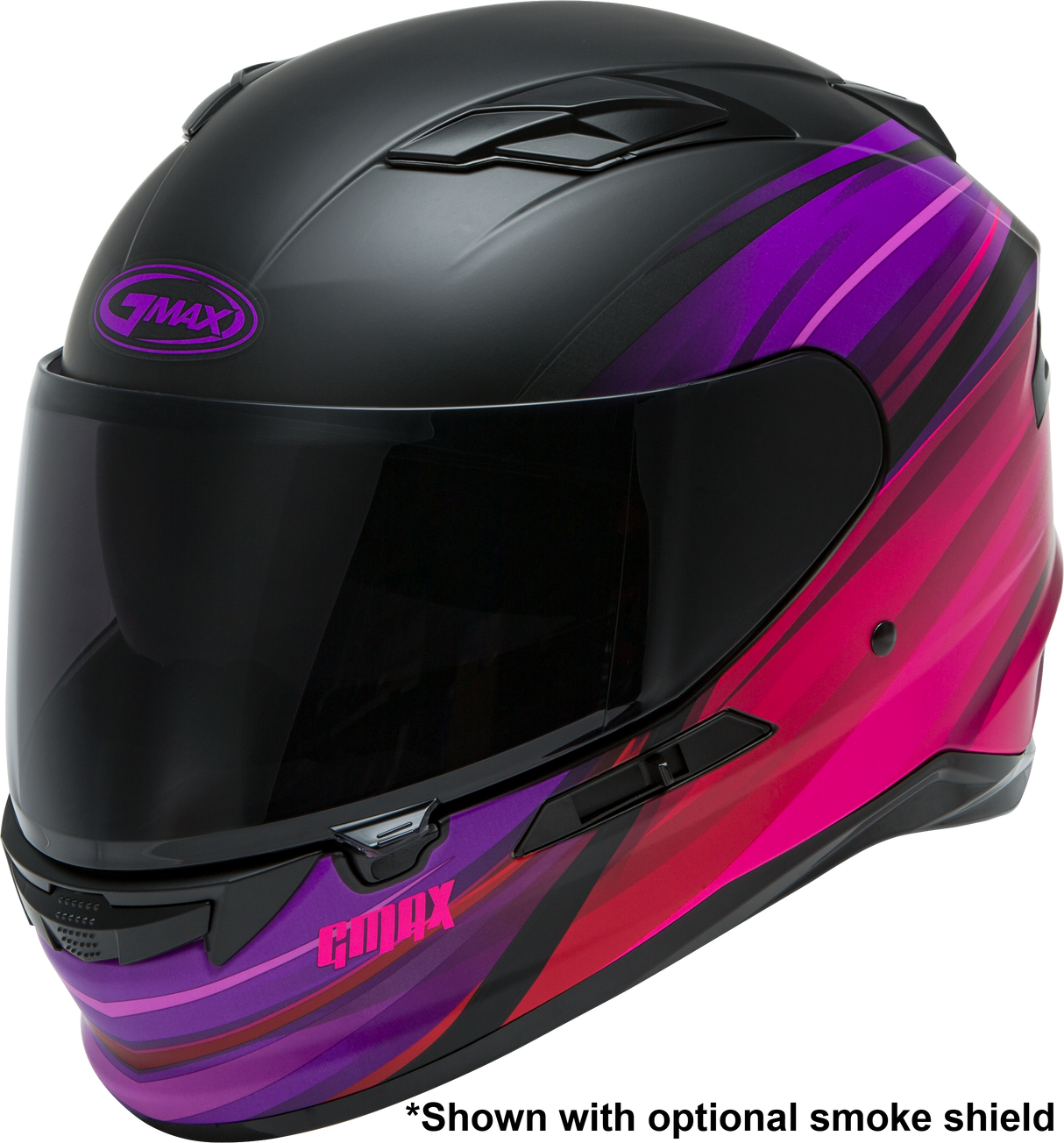GMAX Ff-98 Full-Face Osmosis Helmet Matte Black/Pur/Red Md F1983075-ECE