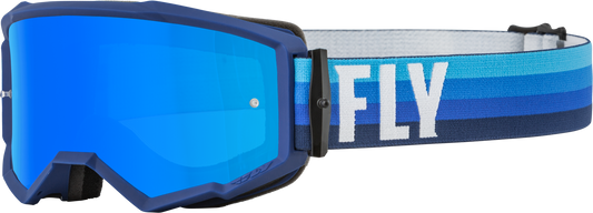FLY RACING Zone Goggle Black/Blue W/ Sky Blue Mirror/Smoke Lens 37-51491