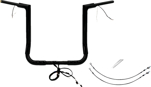 FAT BAGGERS INC. Handlebar Kit - Flat Top - 16" - Black 602216-B