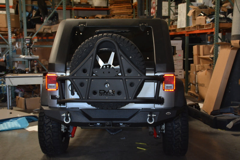 DV8 Offroad 07-18 Jeep Wrangler JK Rear Bumper Full Length RBSTTB-09