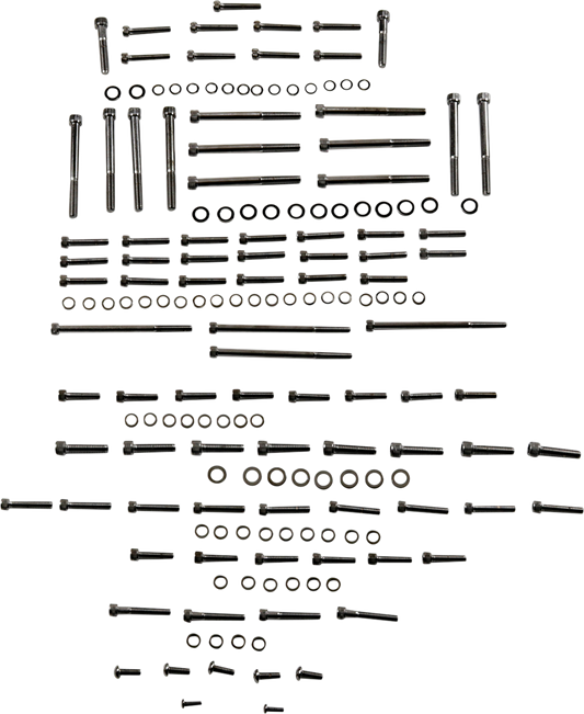 DRAG SPECIALTIES Juego de pernos moleteados para motor - Negro/Cromo - M8 PARA HASTA 2020 SOLAMENTE MK775BK 