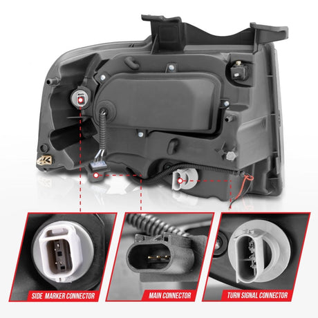 ANZO 2007-2014 Ford Expedition Projector Headlights Chrome 111114