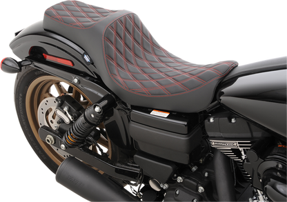 DRAG SPECIALTIES Predator III Seat - Double Diamond - Red Stitching 0803-0604