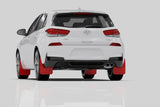 Rally Armor 19-21 Hyundai Elantra N Line Black UR Mud Flap w/ White Logo MF59-UR-BLK/WH