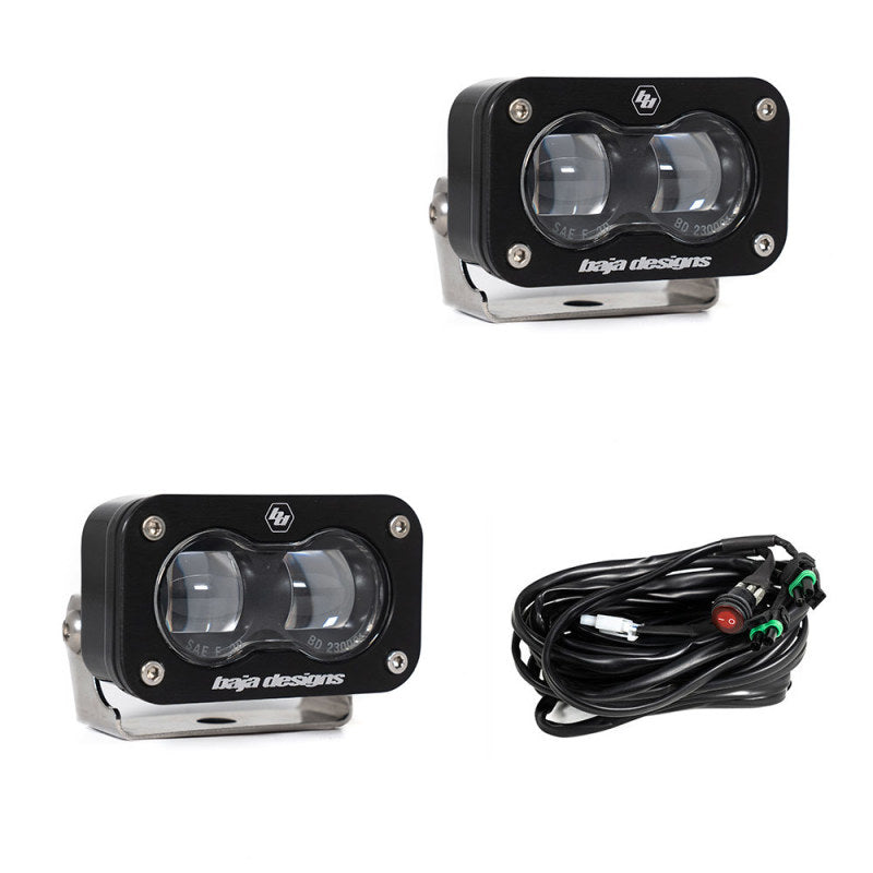 Baja Designs Universal S2 SAE Spot LED (Pair) - Clear 237801