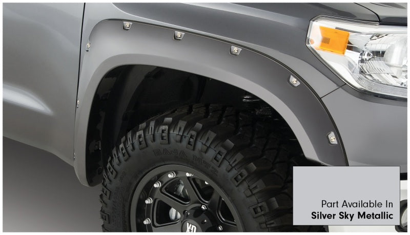 Bushwacker 16-18 Toyota Tundra Fleetside Pocket Style Flares 4pc 66.7/78.7/97.6in Bed - Silver Sky 30918-53