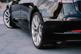 Rally Armor 17+ Tesla Model 3 UR Black Mud Flap w/ White Logo MF62-UR-BLK/WH