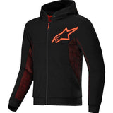 ALPINESTARS Chrome Air Sport Hoodie - Black/Red Fluo - 2XL 4200425-1030-2XL