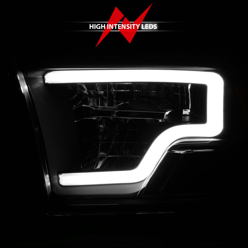 ANZO 2009-2020 Dodge Ram 1500 Full LED Square Projector Headlights w/ Chrome Housing Black Amber 111539