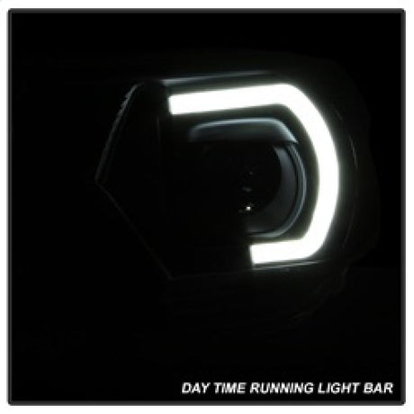 xTune Toyota Tacoma 12-15 Headlights - Light Bar DRL - Black PRO-JH-TTA12-LBDRL-BK 9037542
