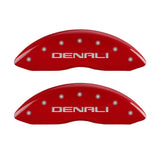 MGP 4 Caliper Covers Engraved Front & Rear Denali Red finish silver ch 34208SDNLRD