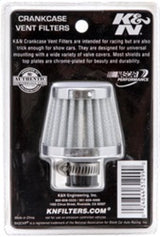K&N 2in Base OD x .375in Flange ID x 1.75in H Rubber Base Crankcase Vent Filter - White 62-1600WT