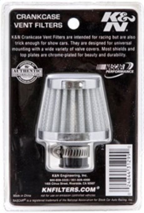 K&N 2in Base OD x .375in Flange ID x 1.75in H Rubber Base Crankcase Vent Filter - White 62-1600WT