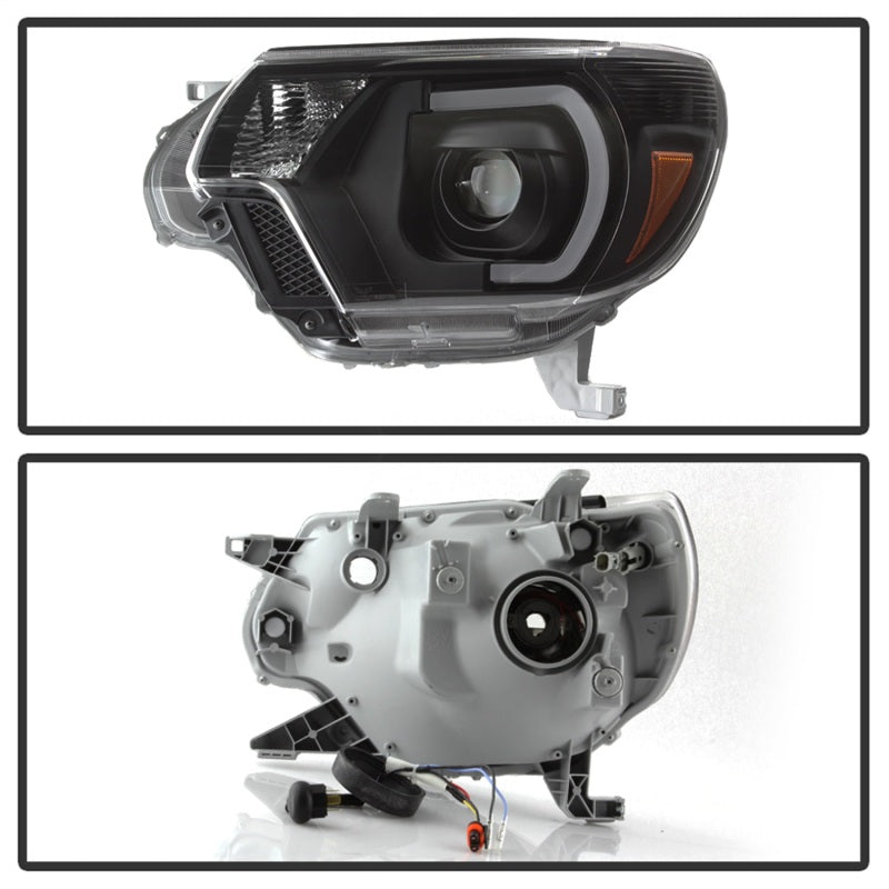 xTune Toyota Tacoma 12-15 Headlights - Light Bar DRL - Black PRO-JH-TTA12-LBDRL-BK 9037542