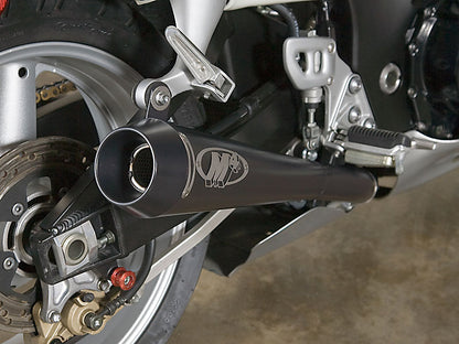 M4 Exhaust Dual Black Retro-Drag Slip ons 1999-2007 Hayabusa SU9422