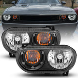 ANZO 2008-2014 Dodge Challenger Crystal Headlights Black 121526