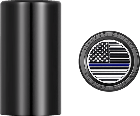 FIGURATI DESIGNS Docking Hardware Covers - American Flag - Blue Line - Long - Black FD71-DC-2545-BK