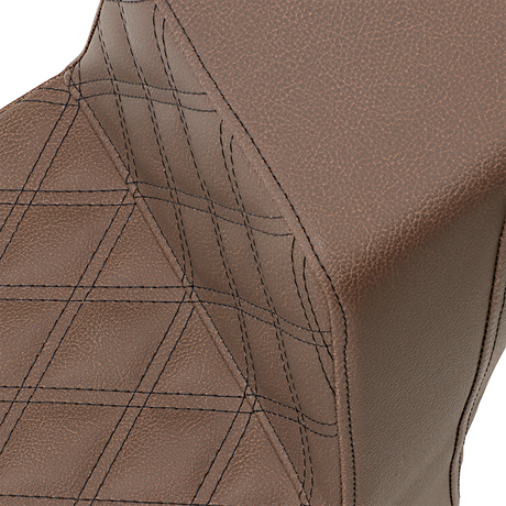 SADDLEMEN Step Up Seat - Front Lattice/Rear Smooth - Brown - Scout Bobber I18-33-172BR