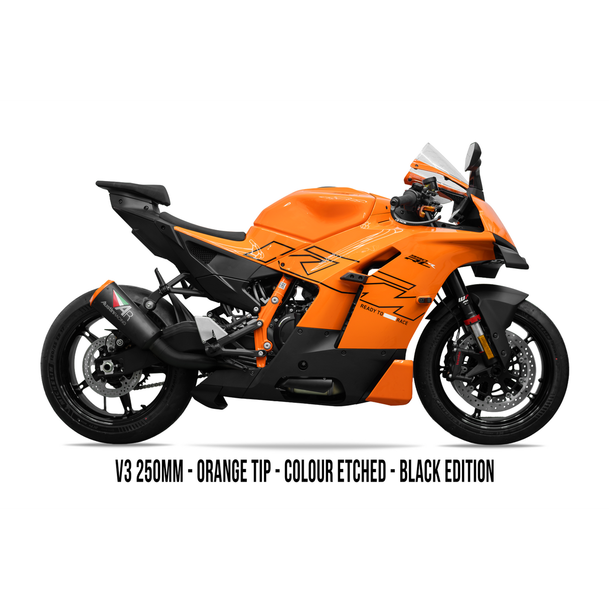Austin  V3 SLIP ON 2026 KTM 990 RCR BOX DELETE BLACK EDITION EXHAUST SYSTEM AR112