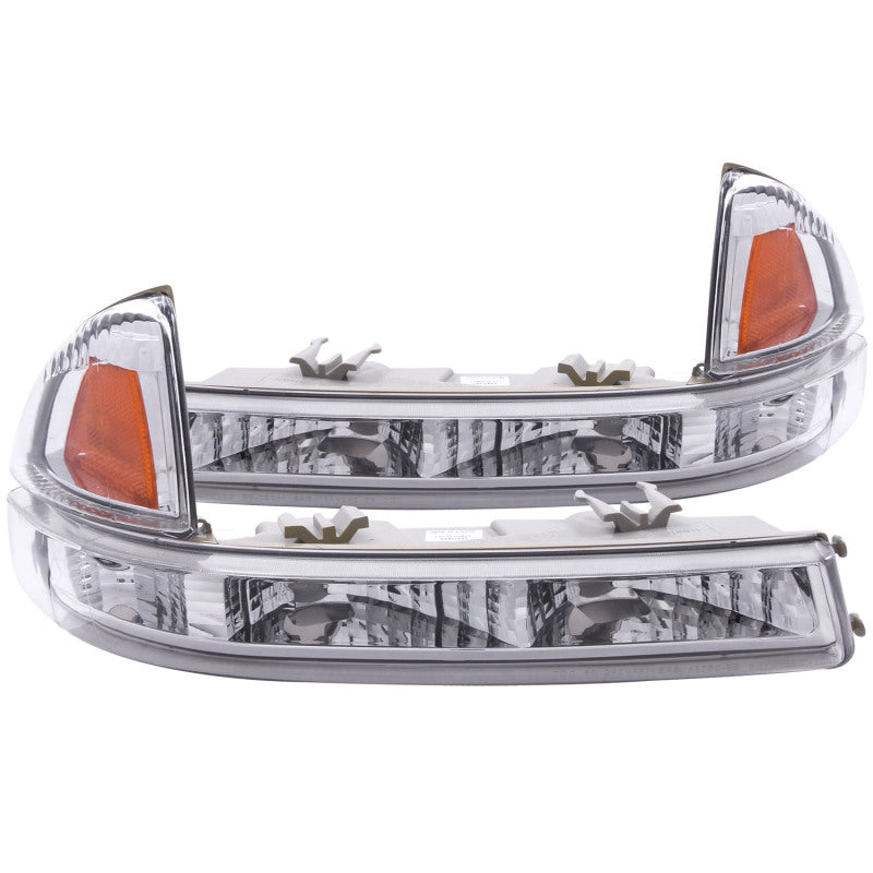 ANZO 1997-2004 Dodge Dakota Euro Parking Lights Chrome w/ Amber Reflector 511044