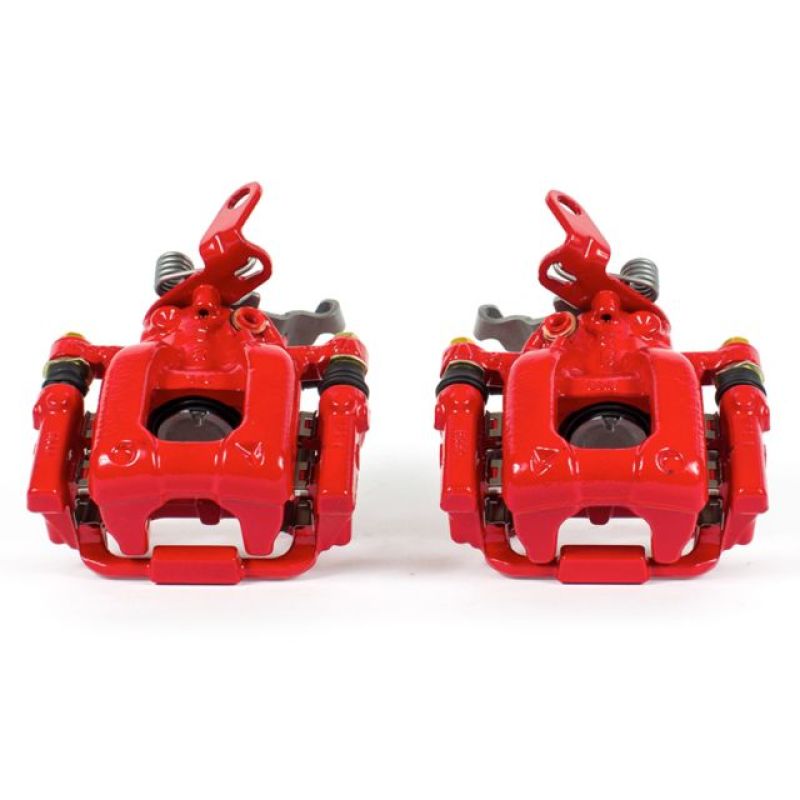 Power Stop 10-12 Audi A3 Rear Red Calipers w/Brackets - Pair S6384