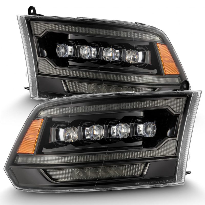 AlphaRex 09-18 Ram 2500 NOVA LED Proj Headlights Plank Style Alpha Blk w/Activ Light/Seq Signal/DRL 880557