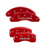 MGP 4 Caliper Covers Front Acura Rear RDX Red Finish Silver Characters (Req 18in+ Wheel) 39024SRDXRD
