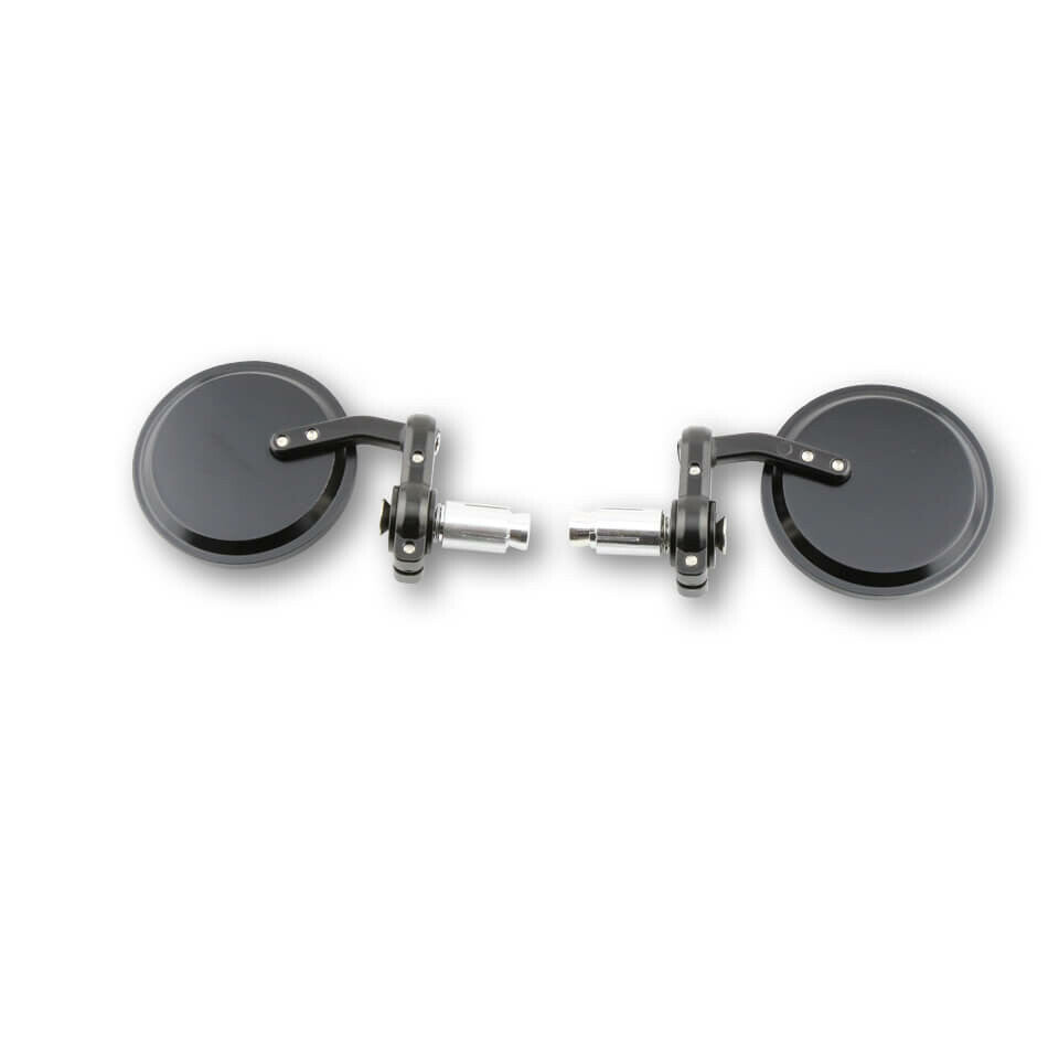 SHIN YO Round Bar End Mirror Pair 7/8" Black 301-076