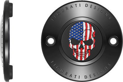 FIGURATI DESIGNS Timing Cover - 2 Hole - Skull - Black FD25-TC-2H-BLK