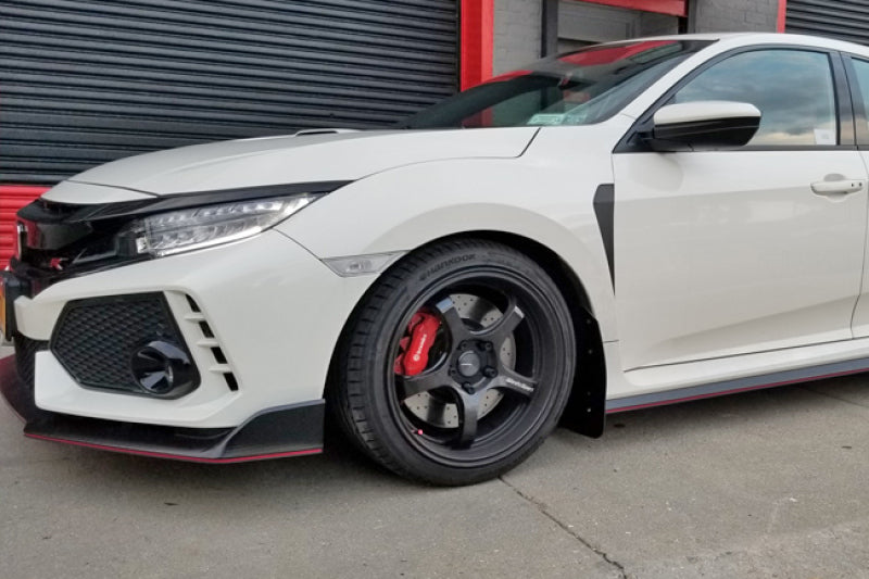 Rally Armor 17-21 Honda Civic Type R Black UR Mud Flap w/ Red Logo MF47-UR-BLK/RD