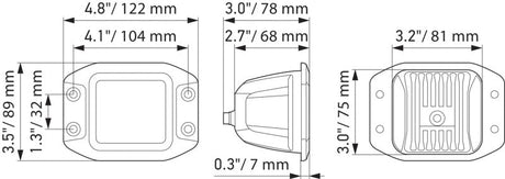 Hella Universal Black Magic 3.2in L.E.D. Cube Kit - Flood Beam (Flush Mount) LA358176831