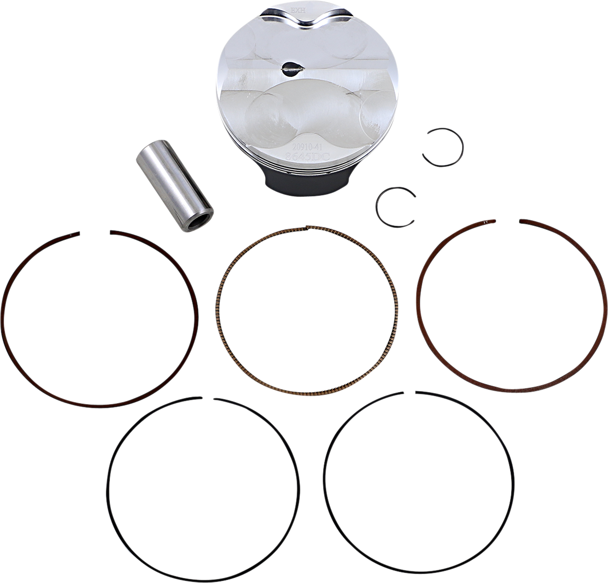 WOSSNER Piston Kit - SXF/EXC 250 - 75.98 mm 8645DC